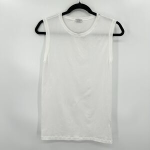 BRUNELLO CUCINELLI Women's White Crew Neck Sleeveless Tank Top Size Large